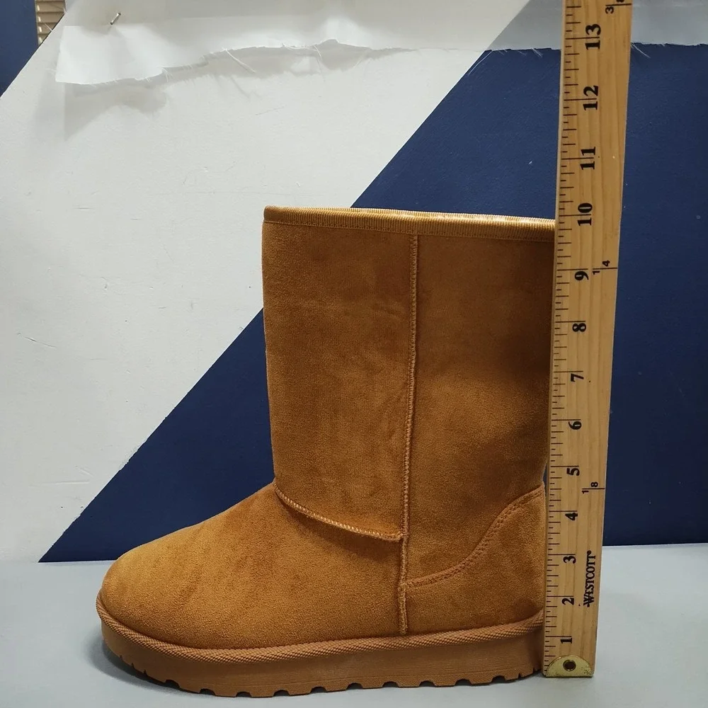 Womens Pop Murphy Winter Snow Boots US 9M Brown Faux Fur Lined Mid Calf Pull On
